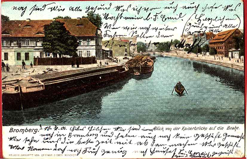 Bydgoszcz - Widok z mostu cesarskiego 1909