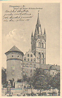 Konigsberg - Castle and Kaiser Wilhelm monument 1909